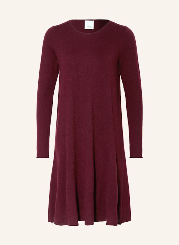 ALLUDE Strickkleid mit Cashmere DUNKELROT