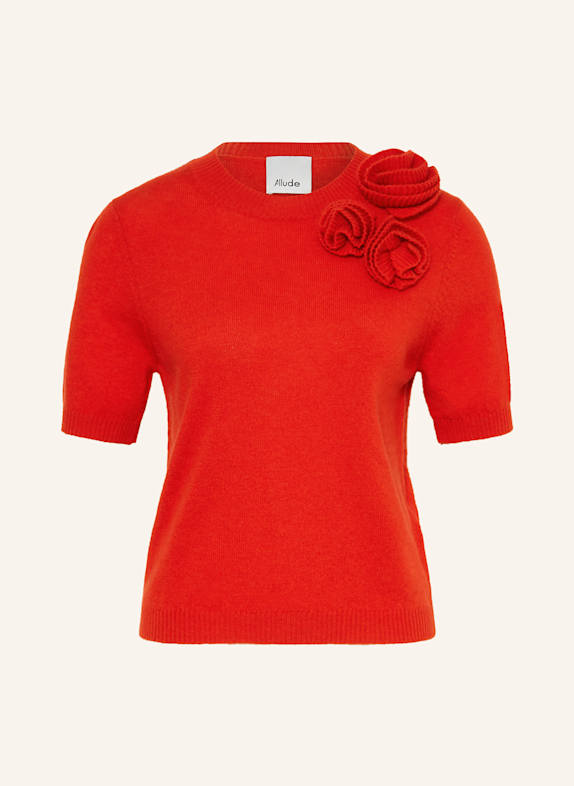 ALLUDE Knit shirt with cashmere RED