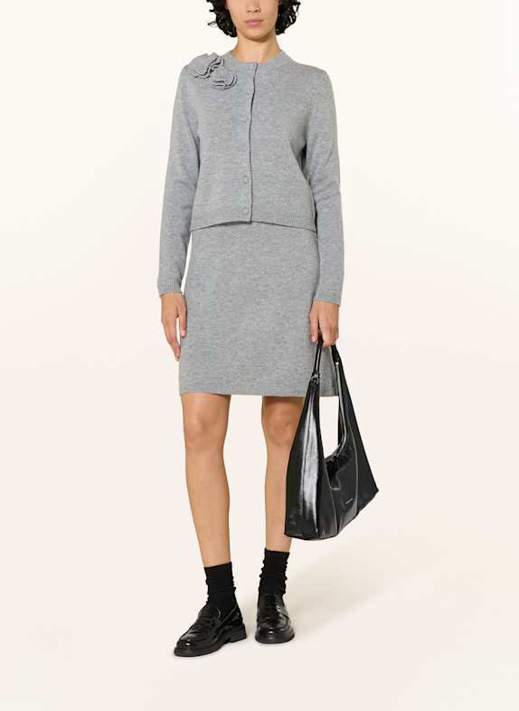 ALLUDE Gebreide rok met kasjmier GRIJS
