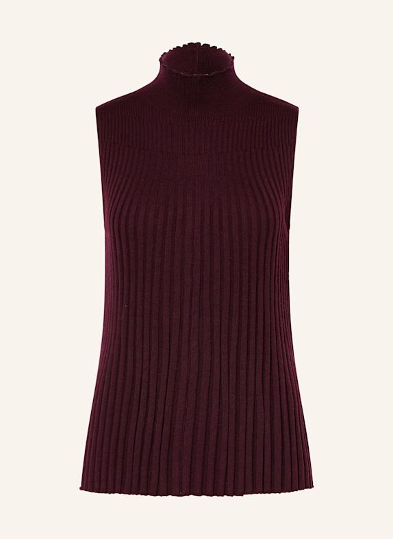 HEMISPHERE Stricktop aus Merinowolle DUNKELROT