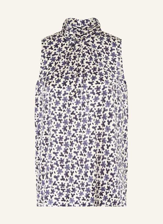 HEMISPHERE Blusentop aus Seide DUNKELBLAU / WEISS