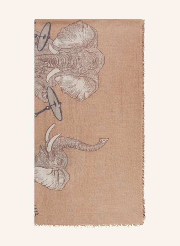 HEMISPHERE Tuch mit Cashmere HELLBRAUN/ BRAUN/ GRAU