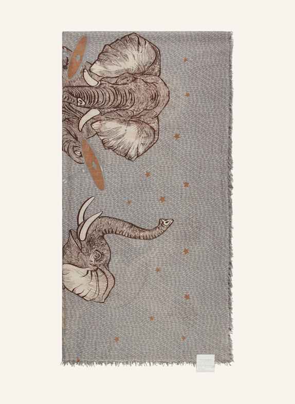HEMISPHERE Tuch mit Cashmere GRAU/ BRAUN/ BLAUGRAU