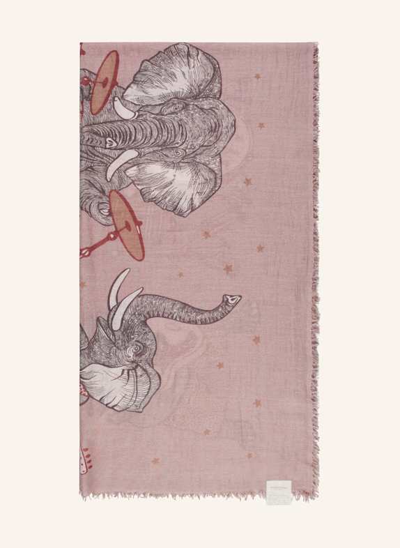 HEMISPHERE Tuch mit Cashmere ROSÉ/ BRAUN/ GRAU
