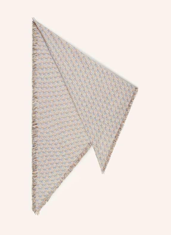 HEMISPHERE Dreieckstuch aus Cashmere BEIGE/ BLAU/ CREME