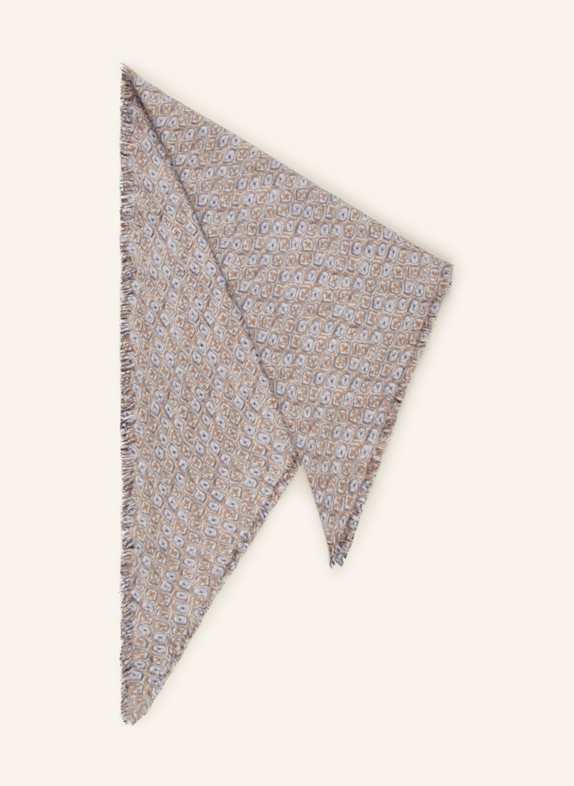 HEMISPHERE Dreieckstuch aus Cashmere BEIGE/ BLAUGRAU/ TAUPE