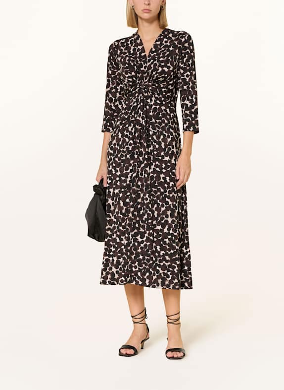 Betty Barclay Jerseykleid mit 3/4-Arm DUNKELBRAUN / SCHWARZ / CREME