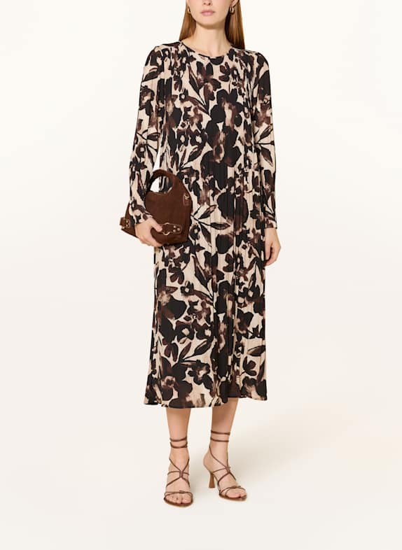 Betty Barclay Plisseekleid SCHWARZ / BRAUN / CREME