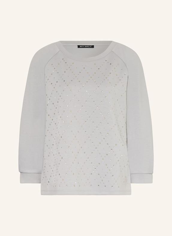 Betty Barclay Sweatshirt mit 3/4-Ärmel und Schmucksteinen GRAU