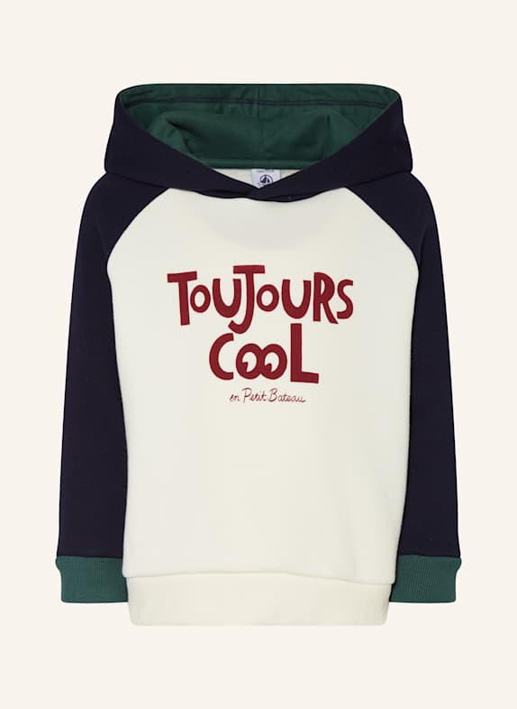 PETIT BATEAU Hoodie DUNKELBLAU / DUNKELROT / ECRU