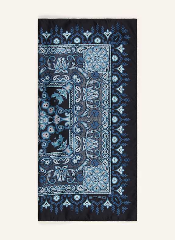 ETRO Einstecktuch aus Seide SCHWARZ / BLAU / WEISS