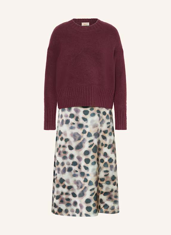 CARTOON Set: Pullover und Satinkleid FUCHSIA/ TAUPE/ LILA