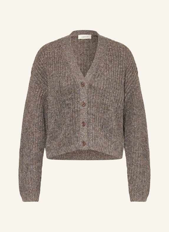 CARTOON Cardigan with glitter thread DARK BROWN