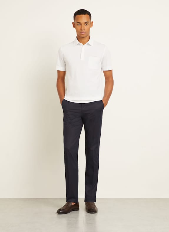 ZEGNA Polokošile z piké BÍLÁ