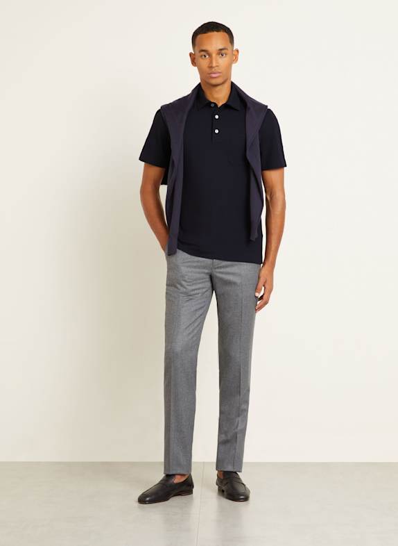 ZEGNA Piqué poloshirt DONKERBLAUW