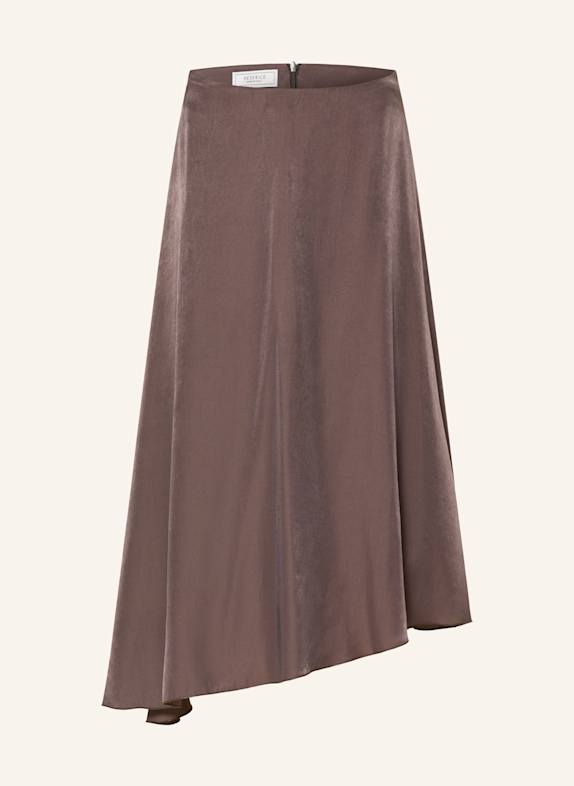 PESERICO Satin skirt DARK BROWN