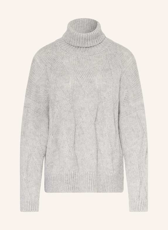 PESERICO Rollkragenpullover mit Alpaka und Pailletten HELLGRAU