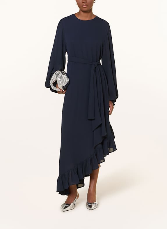 ESSENTIEL ANTWERP Kleid IFLOWER mit Rüschen DUNKELBLAU