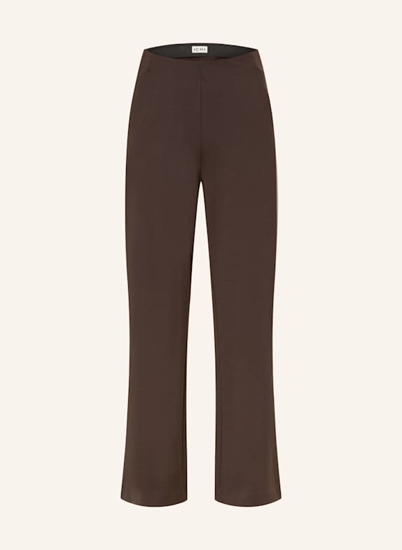 ICHI Marlenehose aus Jersey DUNKELBRAUN