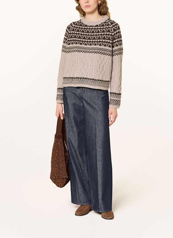 darling harbour Pullover light taupe melange/choco