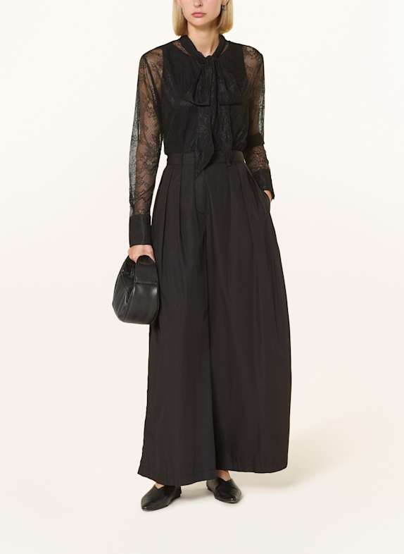 darling harbour Kanten blouse met kraag BLACK