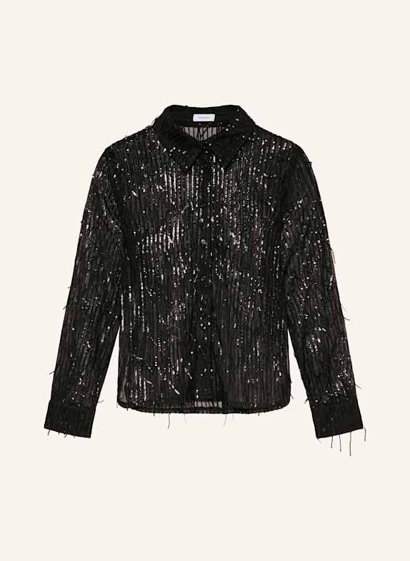 darling harbour Hemdbluse mit Pailletten BLACK