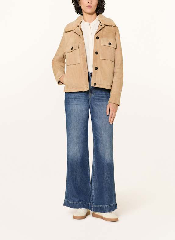 WOOLRICH Kurtka skórzana AMBER CAMELOWY