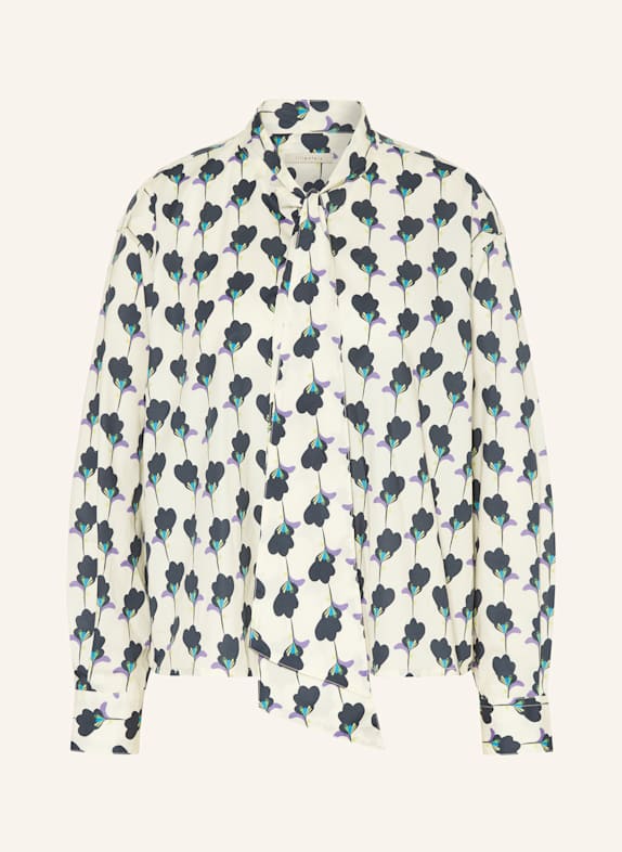 lilienfels Bluse mit Schluppe ECRU / DUNKELBLAU / GRÜN