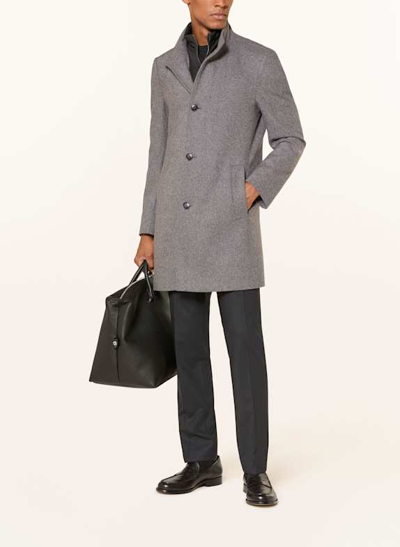 BOSS Wollmantel HYDE DUNKELGRAU / HELLGRAU