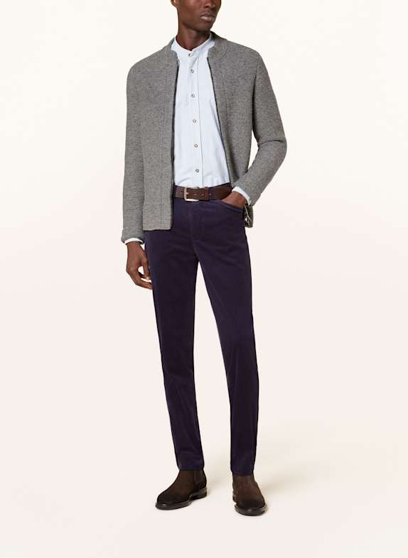 Grasegger Trachtenhose TURIN Extra Slim Fit aus Cord BLAU