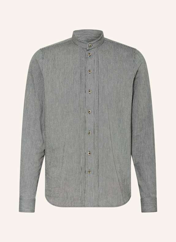 Grasegger Trachtenhemd KISSING Regular Fit mit Stehkragen DUNKELGRAU / WEISS