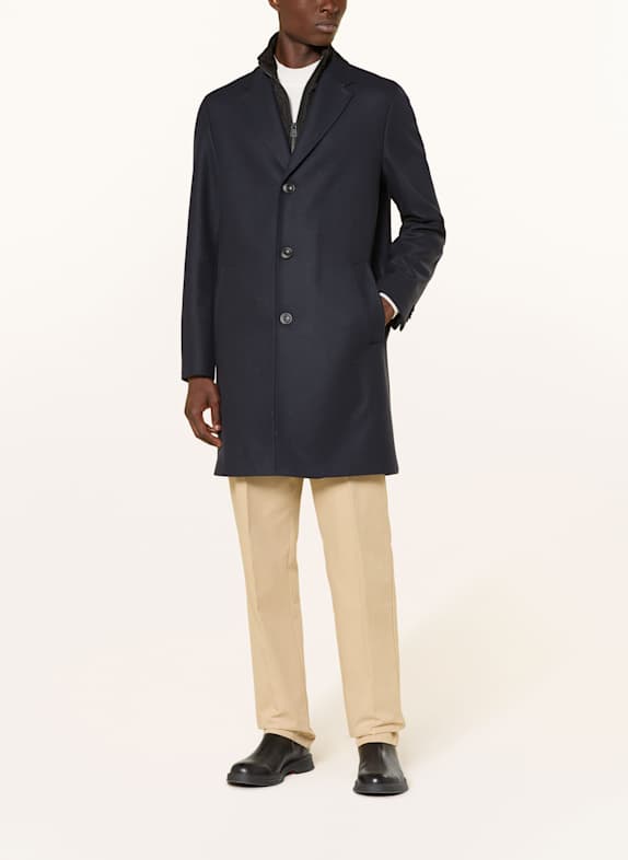 HUGO Wollmantel MILOGAN mit Blende DUNKELBLAU