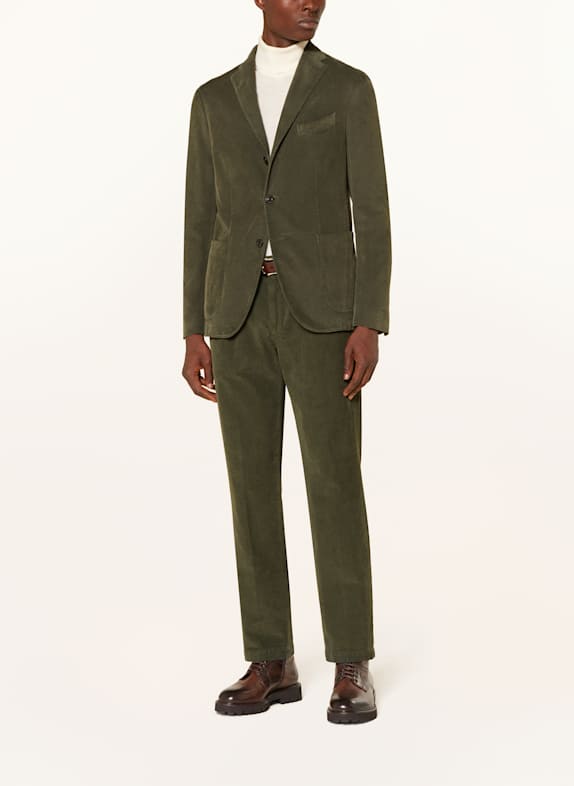 BOGLIOLI Pakjas Extra Slim Fit van corduroy DONKERGROEN