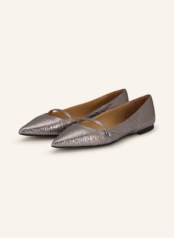 PROSPERINE Mary-Jane-Ballerinas SILBER