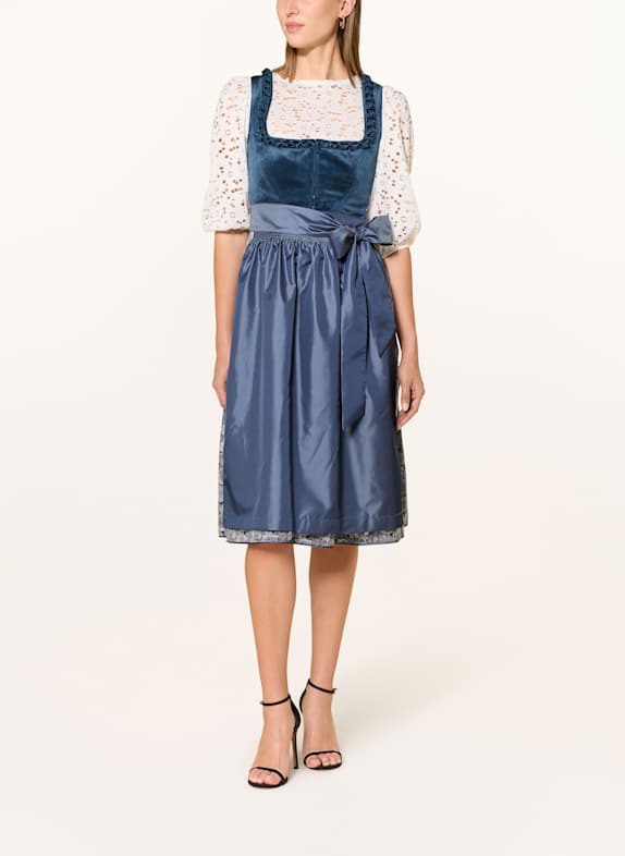 Spieth & Wensky Dirndl GLORIA DUNKELBLAU / GRAU