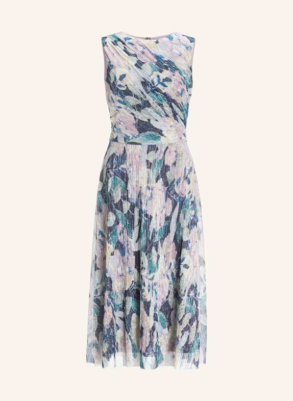 SWING Plisseekleid mit Glitzergarn HELLLILA/ PETROL/ HELLGELB