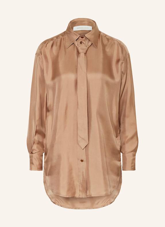 ZIMMERMANN Hemdbluse aus Seide CAMEL