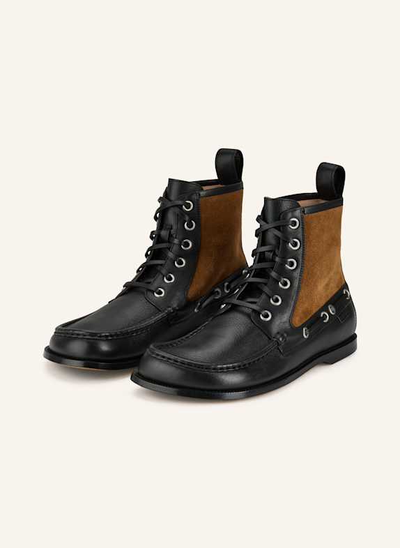 LOEWE over knee boots r polanski 0803 czarny zamsz BLACK/ BROWN