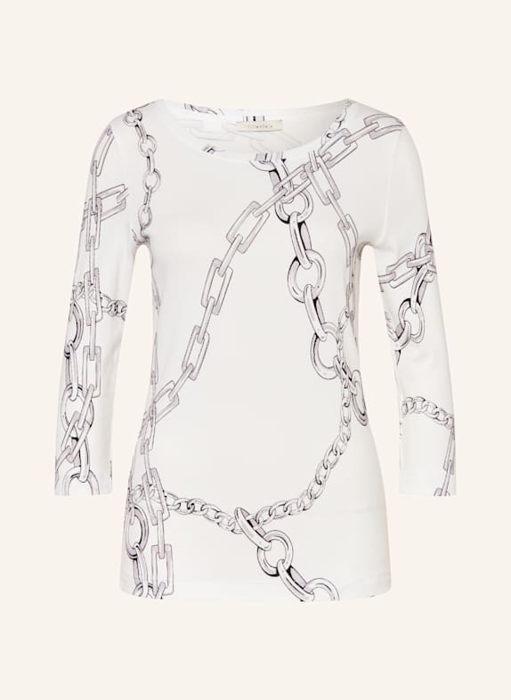 lilienfels Shirt with 3/4 sleeves CREAM/ BLACK/ LIGHT PURPLE