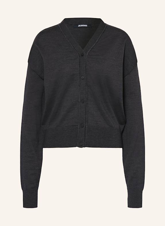 JACQUEMUS Strickjacke LE CARDIGAN BRODE DUNKELGRAU