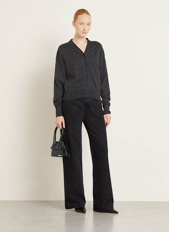JACQUEMUS Gebreid vest LE CARDIGAN BRODE DONKERGRIJS