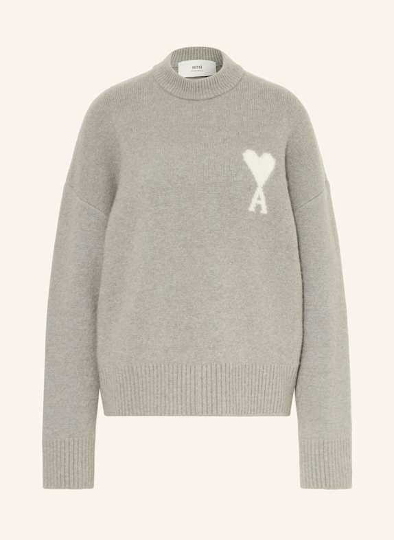 AMI PARIS Pullover mit Alpaka GRAU/ ECRU