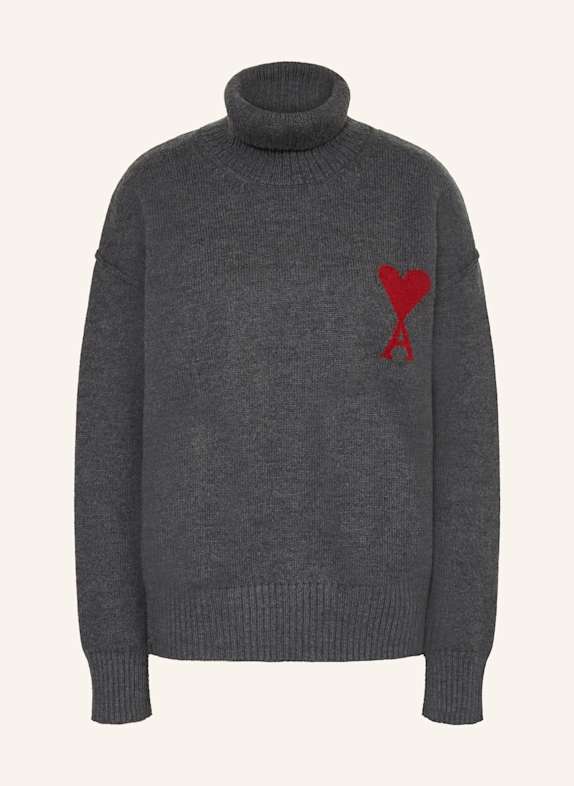 AMI PARIS Rollkragenpullover DUNKELGRAU