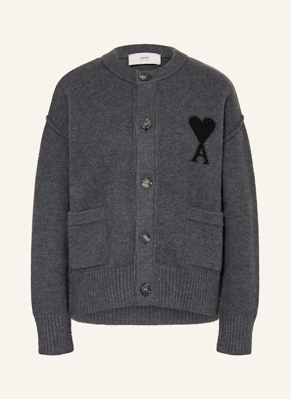 AMI PARIS Strickjacke DUNKELGRAU / SCHWARZ