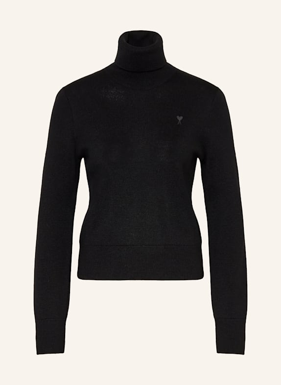 AMI PARIS Rollkragenpullover SCHWARZ