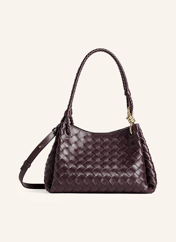 BOTTEGA VENETA Umhängetasche PARACHUTE MEDIUM DARK BAROLO/MUSE BRASS