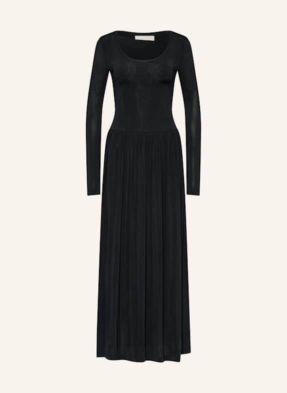ULLA JOHNSON Jerseykleid AMAL mit Plissees SCHWARZ