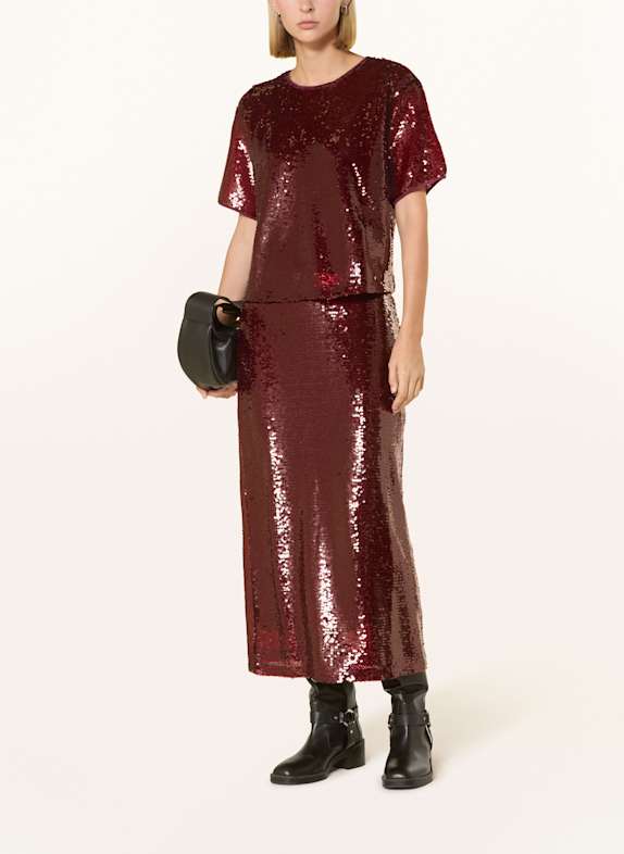 darling harbour Rok met pailletten BURGUNDY