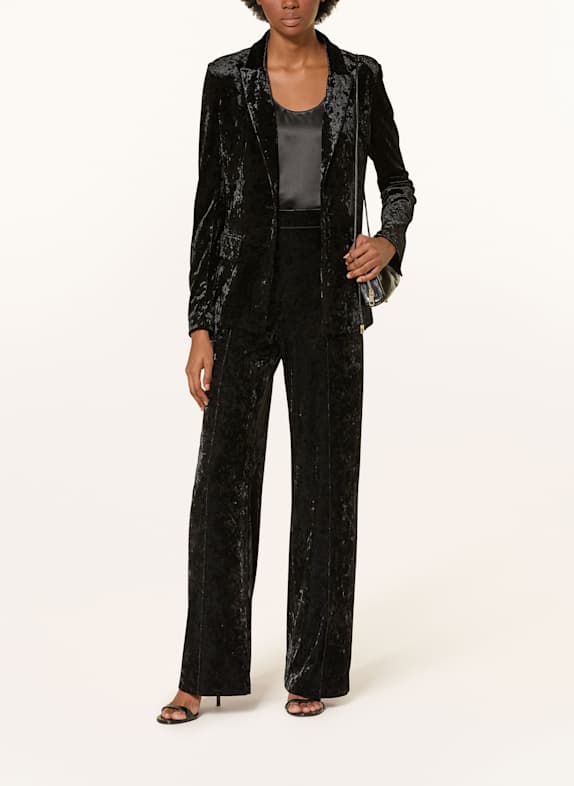 PATRIZIA PEPE Marlenehose aus Samt SCHWARZ