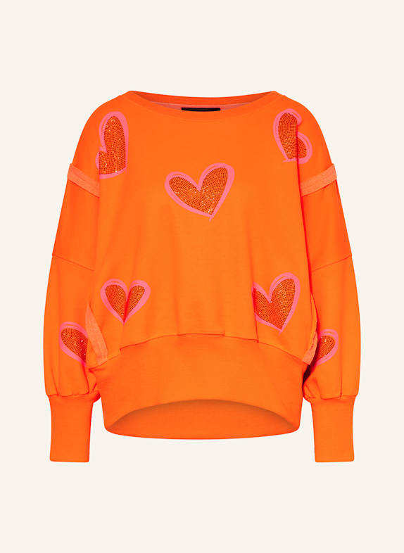 miss goodlife Sweatshirt with decorative gems NEON ORANGE